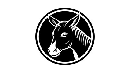 a-mule-icon-in-circle-logo vector illustration
