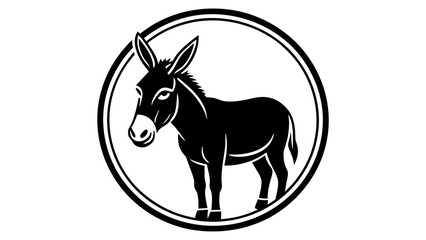 a-mule-icon-in-circle-logo vector illustration
