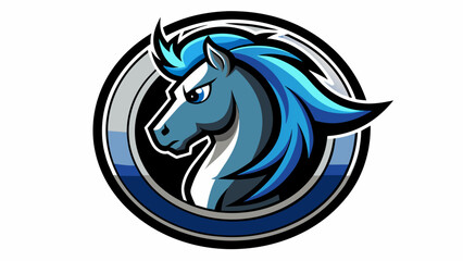  a-pony-icon-in-circle-logo white background vector illustration