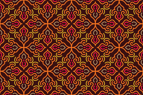Hand drawn abstract seamless pattern, ethnic background, simple style, great for textiles, banners, wallpapers, backgrounds