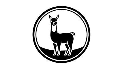 a-Vicuña-a-icon-in-circle-logo white background vector illustration