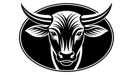  a-zebu-icon-in-circle-logo white background vector illustration