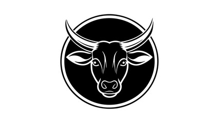 Fototapeta premium a-zebu-icon-in-circle-logo white background vector illustration