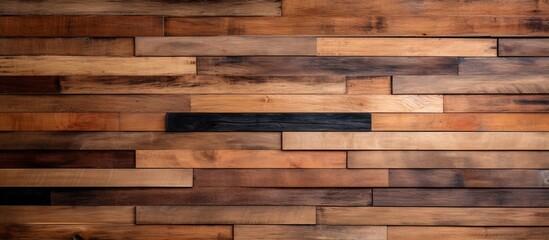 Wooden wall in close proximity displaying a prominent black metal bar across its surface