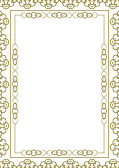 Vintage gold frame with decorative elements in Art Nouveau style. Title page, cover. Version No. 56. Vector illustration
