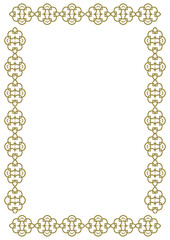 Vintage gold frame with decorative elements in Art Nouveau style. Title page, cover. Version No. 54. Vector illustration