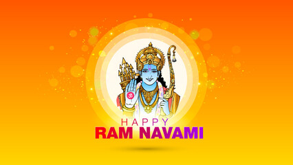 Vector illustration of lord rama. Happy Ram navami.  - obrazy, fototapety, plakaty
