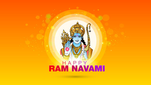 Vector illustration of lord rama. Happy Ram navami. 