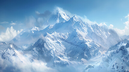 beauty of a snow-capped mountain range - obrazy, fototapety, plakaty