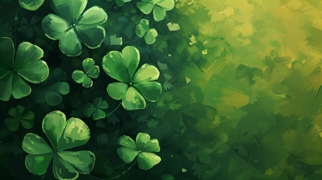 St. Patrick's Day background, Irish Festival: Vibrant Green Clover Meadow, 