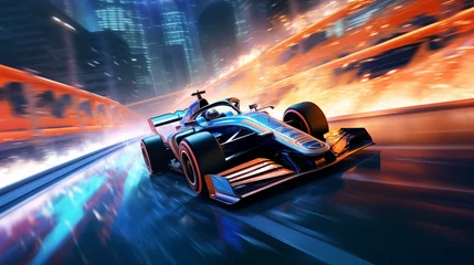 Poster Immerse yourself in the high-speed world of virtual F1 racing, where skill and strategy are paramount. © hamad