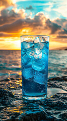 Blue Lagoon Cocktail by the Beach - Summer Drinks