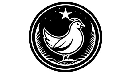 a-chick-icon-in-circle-logo vector illustration 