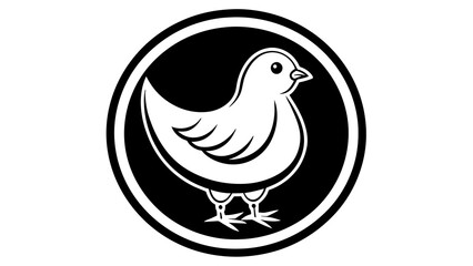 Fototapeta na wymiar a-chick-icon-in-circle-logo vector illustration 