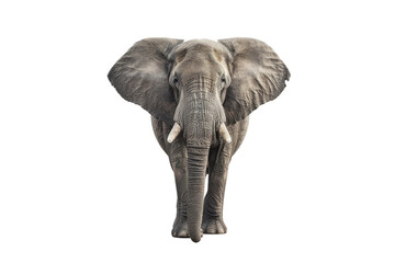 Majestic Elephant Posing Against a Blank Canvas. White or PNG Transparent Background.