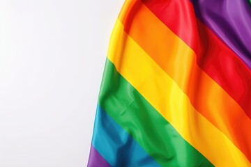 A close-up of the colorful stripes of a rainbow flag, the symbol of LGBTQ pride and diversity. Vibrant Rainbow Flag Symbolizing LGBTQ Pride