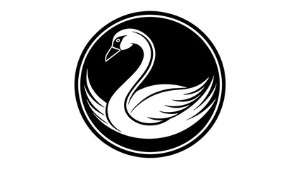 a-cygnet-icon-in-circle-logo vector illustration