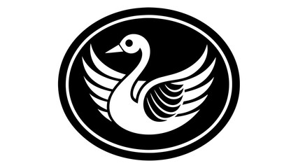 Naklejka premium a-cygnet-icon-in-circle-logo vector illustration