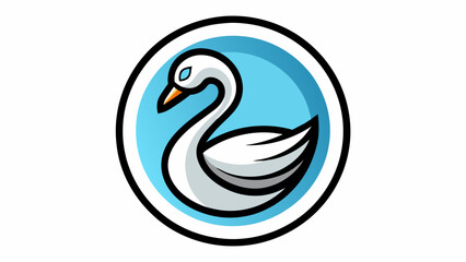 Fototapeta premium a-cygnet-icon-in-circle-logo vector illustration