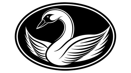 a-cygnet-icon-in-circle-logo vector illustration
