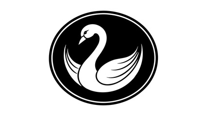 a-cygnet-icon-in-circle-logo vector illustration