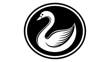 Fototapeta premium a-cygnet-icon-in-circle-logo vector illustration