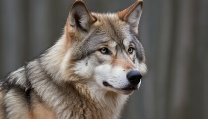 Naklejka na ściany i meble A Wolf With A Wise Expression As If Pondering The
