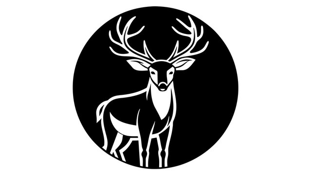 a-deer-icon-in-ciecle-logo vector illustration