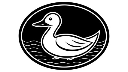  a-duckling-icon-in-circle-logo vector illustration