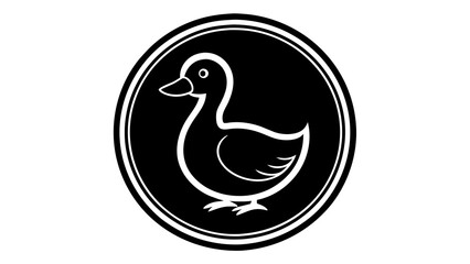  a-duckling-icon-in-circle-logo vector illustration