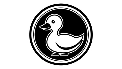  a-duckling-icon-in-circle-logo vector illustration