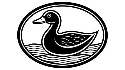  a-duckling-icon-in-circle-logo vector illustration