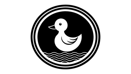  a-duckling-icon-in-circle-logo vector illustration