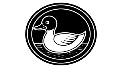  a-duckling-icon-in-circle-logo vector illustration