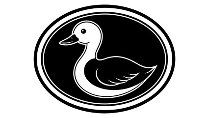  a-duckling-icon-in-circle-logo vector illustration