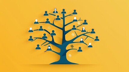 Tree diagram mapping out the succession planning within a company