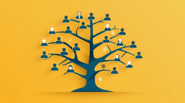 Tree diagram mapping out the succession planning within a company