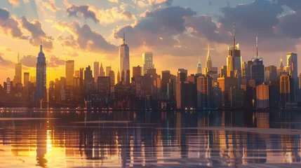 Fototapeten Famous places in New York, Manhattan Skyline © Martyna
