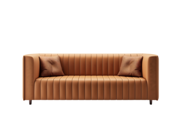 modern brown sofa isolated on transparent background