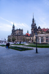 Obraz premium A short evening stroll through the beautiful historic city centre of Dresden - Saxony - Germany 