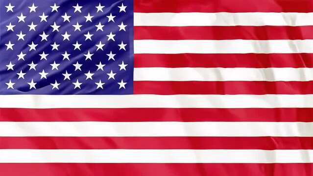 3D waving American flag background with fifty stars and red white stripes, America US