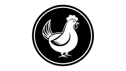 Obraz premium a-hen-icon-in-circle-logo vector illustration