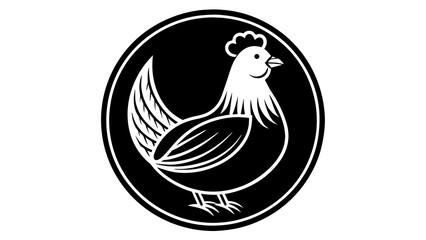  a-hen-icon-in-circle-logo vector illustration