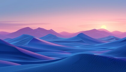 Ethereal Desert Dunes at Dusk Generative AI