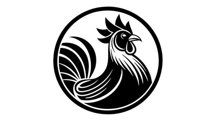 a-rooster-icon-in-circle-logo vector illustration