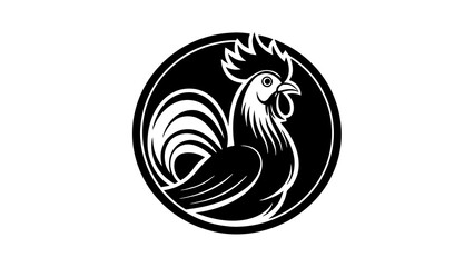a-rooster-icon-in-circle-logo vector illustration