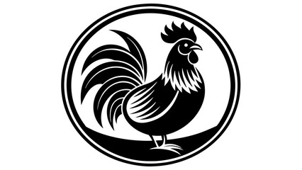 a-rooster-icon-in-circle-logo vector illustration