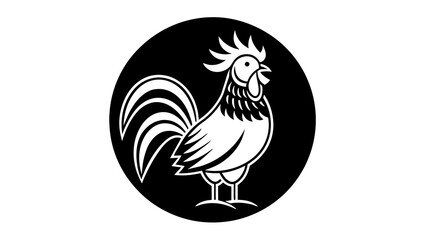 a-rooster-icon-in-circle-logo vector illustration