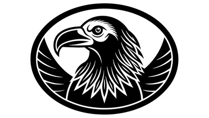  a-vulture-icon-in-circle-logo vector illustration - obrazy, fototapety, plakaty