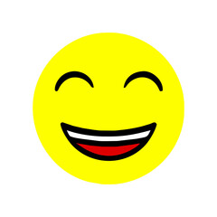 Happy Smiling emoji icon vector graphic element symbol illustration on a Transparent Background
